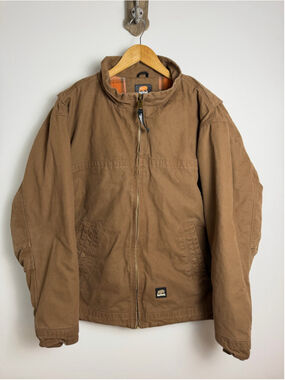 Berne XL Heartland Brown Duck Flannel Lined Work Jacket